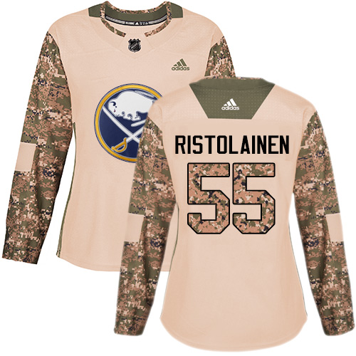 Adidas Sabres #55 Rasmus Ristolainen Camo Authentic Veterans Day Women's Stitched NHL Jersey